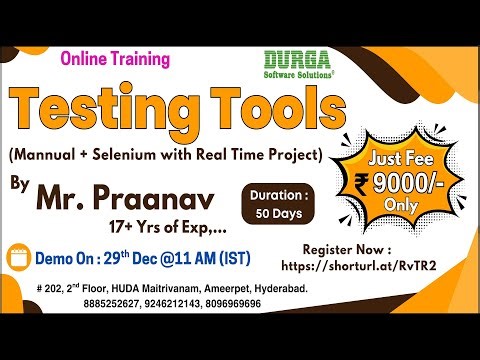 TESTING TOOLS Online Training @ DURGASOFT