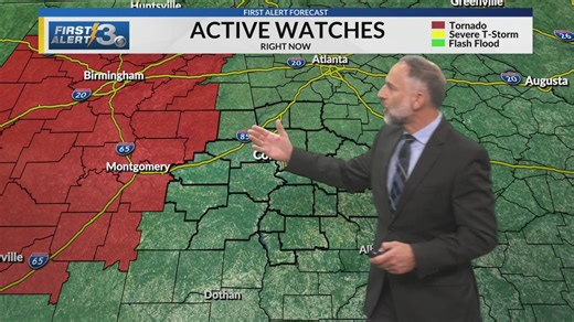 Tornado Watch Expires for Chambers and Lee Counties but Flooding remains and Severe south of Columbus