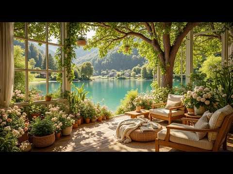 Fresh Summer Morning Lakeside Ambience 🌸 Nature Sounds, Relaxing Piano for Study & Work