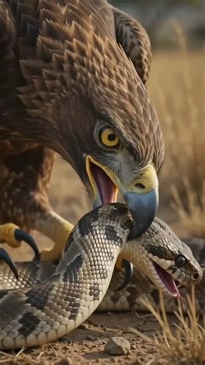 Eagle vs Giant Python | Epic Wildlife Battle in 4K 🦅🐍 #short