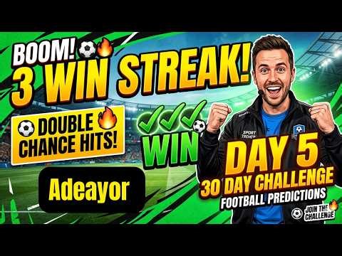 3 WINS IN A ROW Using double chance | Day 5 of 30 Days Football Predictions Challenge