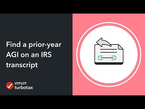 How to find a prior year AGI on an IRS transcript - TurboTax Support Video