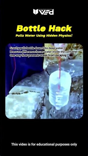 Bottle Hack Pulls Water?! 🤯 Hidden Physics Trick 💧 #shorts
