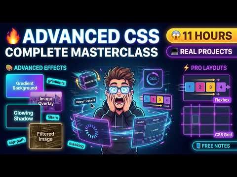 CSS Complete Advance Mastery 🔥| 11 Hours of In-Depth Tutorials + project and Free Notes 📝 😱