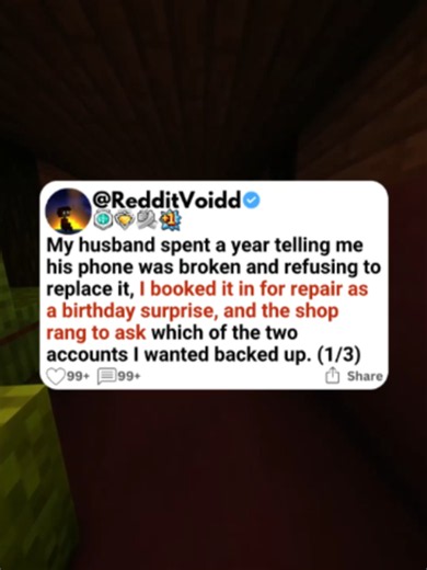 My husband spent a year telling me his phone was broken and refusing to replace it, I booked it in for repair as a birthday surprise, and the shop rang to ask which of the two accounts I wanted backed up. #redditstories #scalingstories