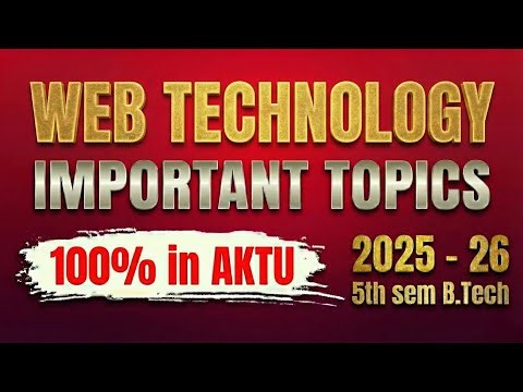 👉 Web Technology Important Questions🔥 | AKTU | BCS 502 | Most Expected for Exam