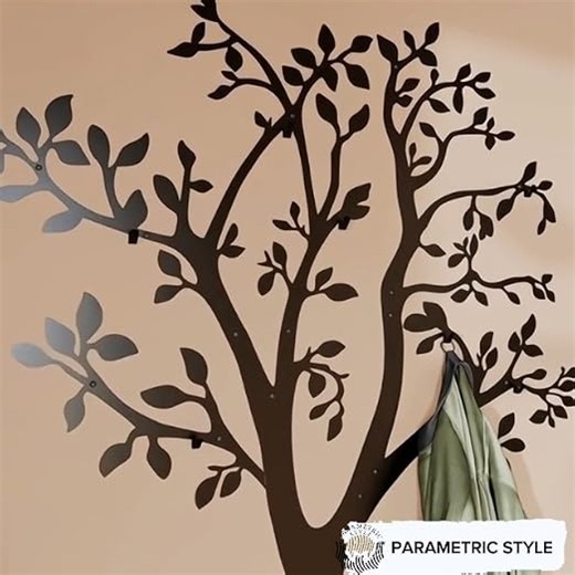 Garderobe Baum Wandgarderobe Schwarz Metall 175×107cm | Garderobenpaneel, Flurgarderobe schmal hängend, Design flur modern, Garderobenleiste lustig