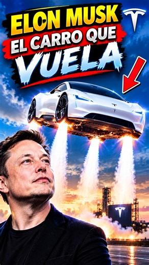 ¡El auto volador de Elon Musk es una locura! 🚗#ElonMusk #TeslaRoadster #FlyingCar #SpaceX