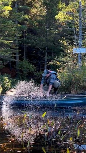 Canoe Portage to a Remote Adirondack Lean To #shorts