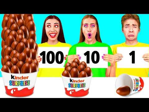 100 Layers of Food Challenge | Funny Kitchen War by Fun Fun Challenge