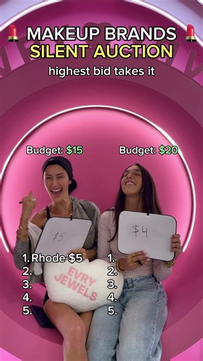 Makeup silent auction🤫💕 who won? 👀 #makeup #games #fyp #draft | games