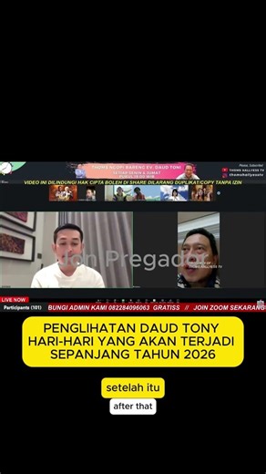PENGLIHATAN DAUD TONY HARI HARI YANG AKAN TERJADI