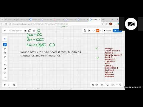 Grade 5 Maths Olympaid lecture #4 Rounding Off Numbers and practice questions , 4 April