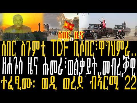 ሰበር ስጉምቲ TDF ቢሶበር፣ዋግህምራ…፣ዘሐጉስ ዜና ሑመራ፣ወልቃይት..መብረቓዊ፣ተፈፂሙ፡ ወዲ ወረደ ብኣርሚ 22