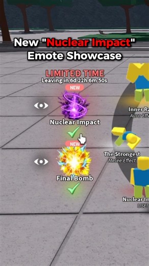 New Nuclear Impact Emote Showcase...🔥 | The Strongest Battlegrounds