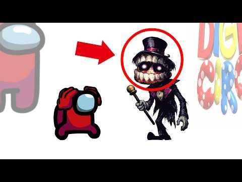 Mini Crewmate Kills The Amazing Digital Circus Creepy Caine | Among Us