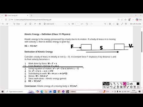 Kinetic Energy – Class 11 Physics | Derivation & Explanation (NCERT/JAC/CBSE)