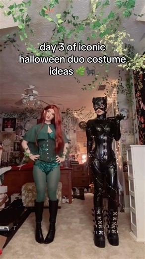 day 3 of iconic halloween duo costume ideas #catwoman #poisonivy #dccomics #cosplay #halloween
