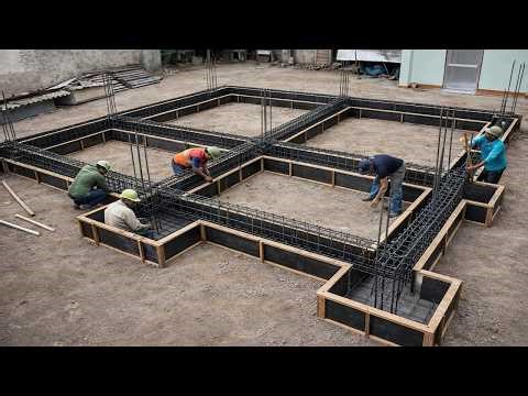 Step-by-Step Foundation Beam Construction Civil Engineering Work