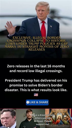 Illegal Border Crossings Collapse To Historic Lows Under Trump Policies! 🚨🇺🇸 #Shorts #usa #trump #