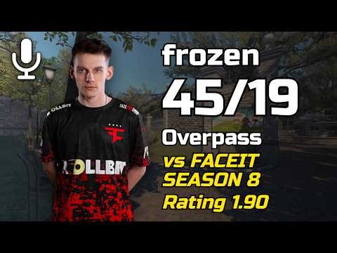 frozen (45/19) Rating 1.90 (Overpass) – FACEIT SEASON 8 – CS2 POV