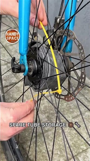 Bicycle Front Hub Storage! Spare Tube Tip! #cycling #bike