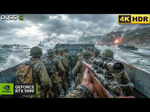 WWII - D-DAY NORMANDY 1944 (RTX 5090) DLSS 5 LOOKS PHOTOREALISTIC [4K Ultra HDR] Call of Duty