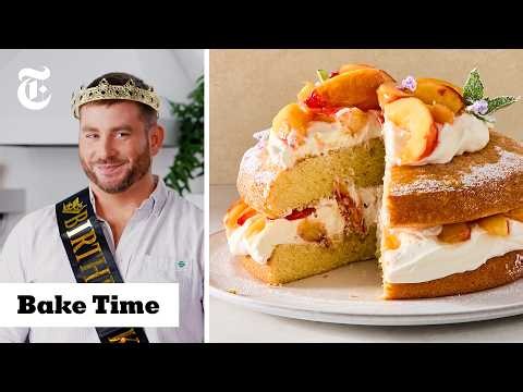 Peaches and Cream Victoria Sandwich for My Birthday! | Bake Time | NYT Cooking