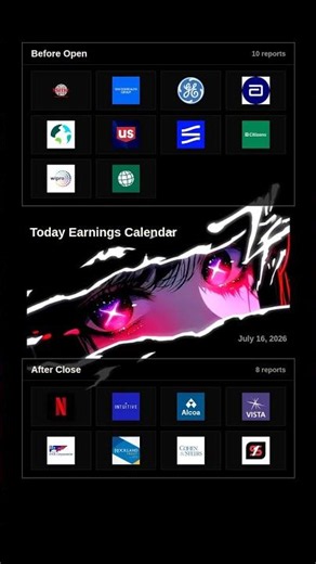 Today Earnings Calendar - July 16, 2026 #earnings #stocks