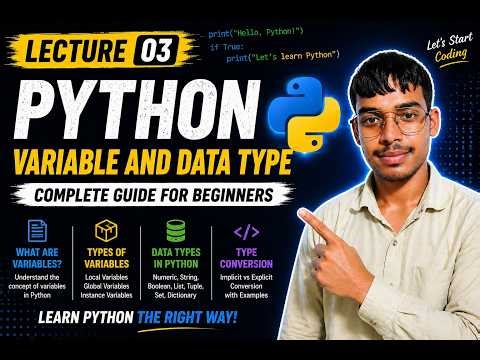 Python Lecture 3 🔥 | Variables & Data Types Explained | Full Theory for Beginners