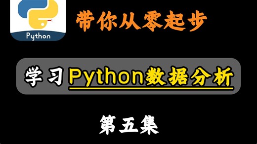 【第5集】从零起步学好 Python数据分析！从环境配置、入门基础语法，到数据清洗、数据可化，还有简易项目实操练习