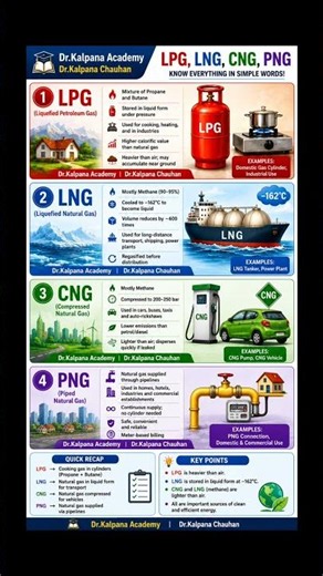 LPG vs LNG vs CNG vs PNG | Complete Comparison of Fuel Gases | Full HD Infographic | Dr. Kalpana