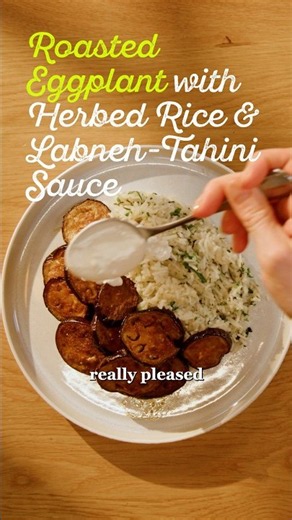 Roasted Eggplant with Rice #RoastedEggplant #30MinuteMeals #Rice