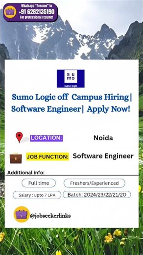Sumo Logic off Campus Hiring |Software Engineer |Apply Now|