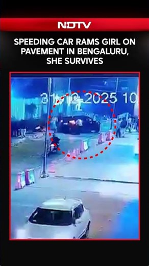 On CCTV, Speeding Car Rams Girl On Pavement In Bengaluru, She Survives