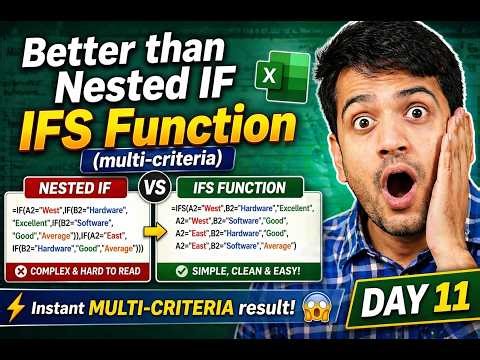 Day 11 | Excel IFS vs Nested IF Explained | Which One Should You Use?
