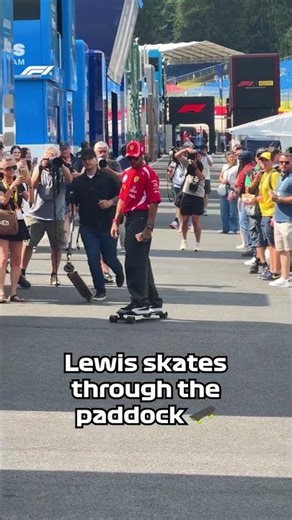 Lewis Skates Through The Paddock! 🛹