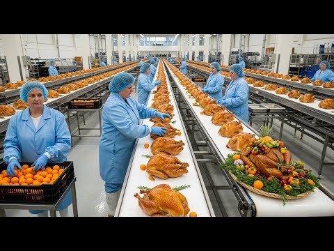 Inside a Turkey Processing Factory: From Farm-Raised Birds to Roast Turkey (Full Process)