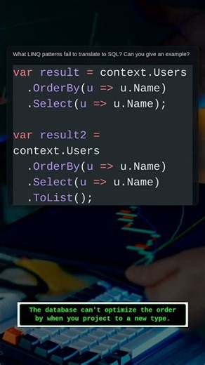 LINQ to SQL | .NET Interview Question #Shorts #Csharp #Coding #Programming