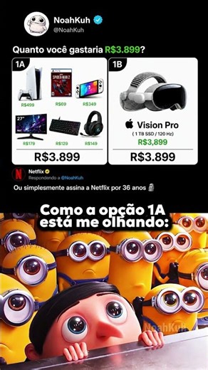 $3.899: você escolheria A ou B? 💀😂