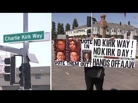 New 'Charlie Kirk Way' street signs in Orange County draw controversy