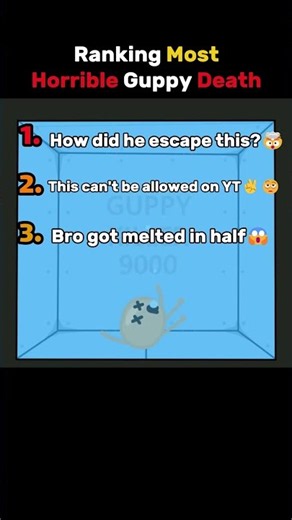 Ranking Most horrible Guppy deaths💀 #bfb #animation #funny #cute #lore