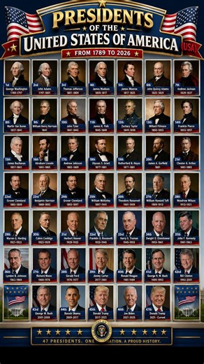 Complete List of U.S. Presidents (1789–2026) | United States Presidents Timeline | Presidents of USA