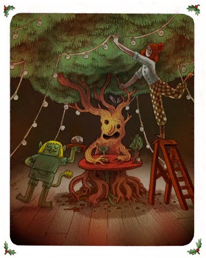 Waterstones on Instagram: "Merry Christmas from Renee, Glumfoot, and all of our marvellous booksellers here at Waterstones 🎄 And a huge thank you to @mikeyplease, our Children’s Book of the Year winner, for the truly brilliant animation. Happy reading everyone! ✨ #christmas #illustration #bookstagram #art #books"