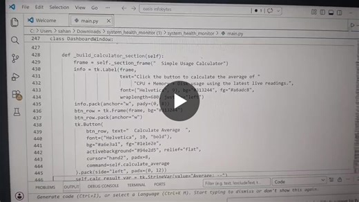 #python #miniproject #tkinter #sqlite #psutil #systemmonitoring #softwaredevelopment #computerscience #pythonprojects #learningjourney | Sahana Srinivasan
