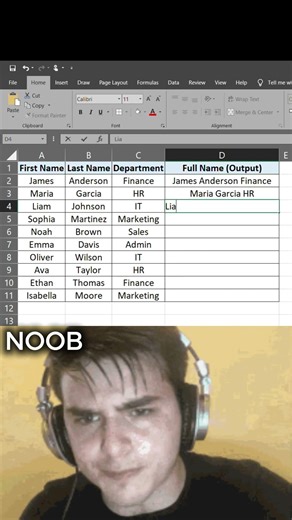 Stop Typing Names Manually 😳 | Excel CONCAT Trick You Need! ⚡