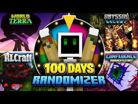 I transferred my loot Across 4 RANDOM Modpacks to Survive 100 Days in Minecraft.