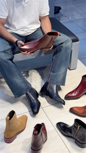 Cuban Heel Pointed Toe Chelsea Boots 🔥 | Genuine Leather & Wood Sole 👞