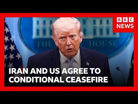 Iran and US agree to conditional ceasefire and opening of Hormuz strait | BBC News