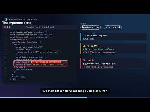 Handling API Errors in React | React Beginner Series Ep 13